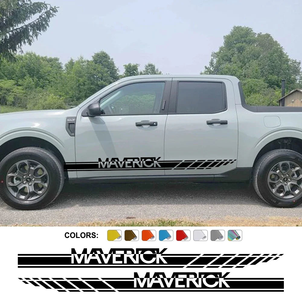Door Side Stripe Decal for Ford Maverick XL / XLT / Lariat (2022–2023) | 2-Piece Vinyl Graphic