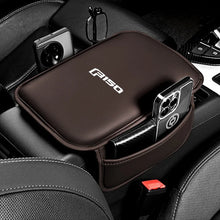 Cargar imagen en el visor de la galería, Leather Center Console Armrest Pad &amp; Storage Pocket for Ford F-150 | Brown / Black / Red
