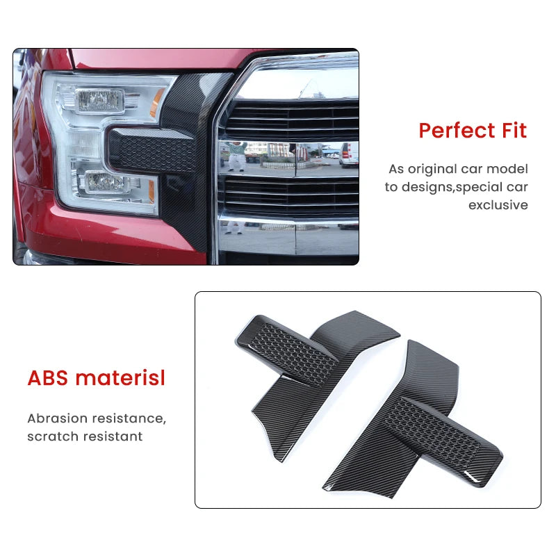 BAWA Front Headlight Grille Light Lamp Eyelid Eyebrow Decoration Stickers For Ford F150 2015-2020 Car Exterior Accessories