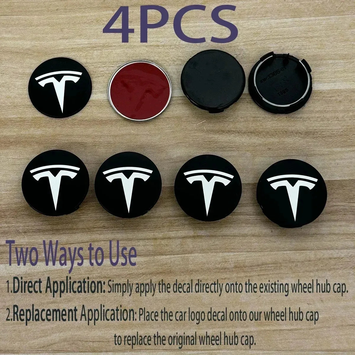 Tesla 56mm Wheel Center Caps 4Pcs Set - Original Style Hub Covers for Model 3 Y X S Auto Parts