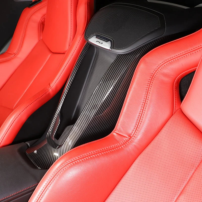 Carbon Fiber Texture ABS Middle Seat Charging Port Cover for Corvette C8 | Suetlcoity