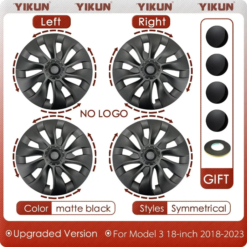 19" Performance Replacement Wheel Hub Caps for Tesla Model Y (2020–2024) | 4-Piece Full Rim Cover