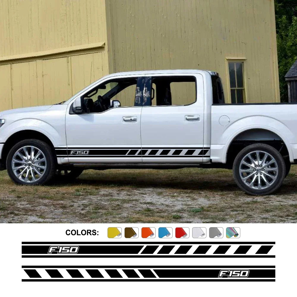 Door Side Skirt Stripe Decal for Ford F-150 Raptor | 2-Piece Pickup Truck Vinyl Graphic