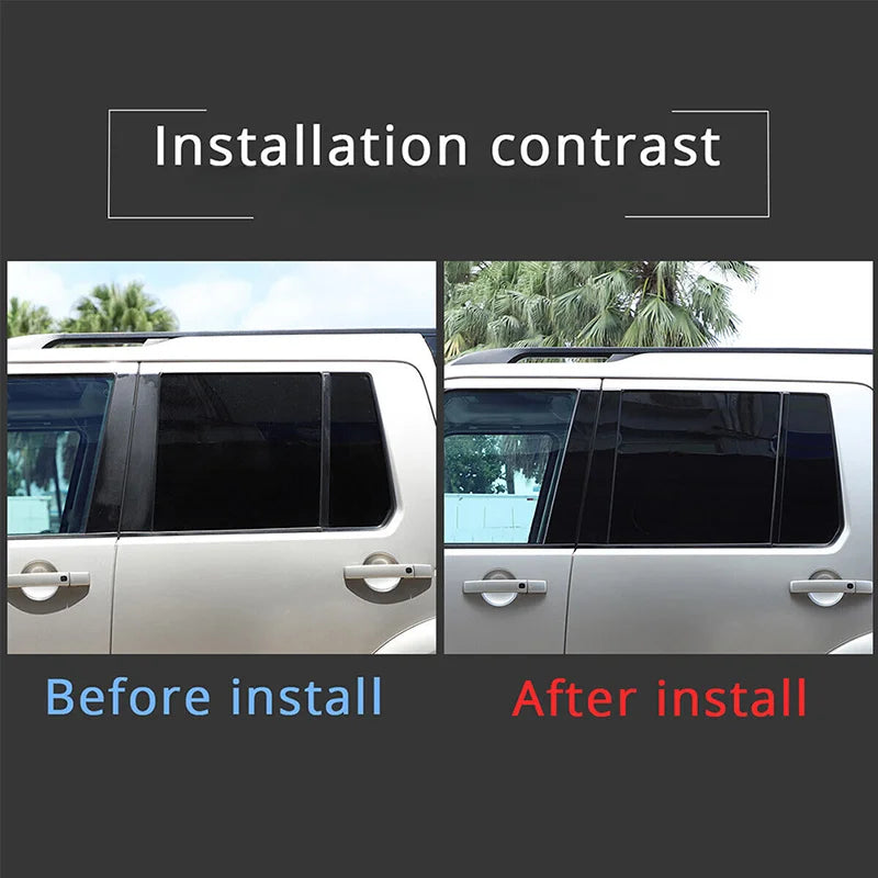 Car Pillar Posts Door Window Trim Cover Decorative Sticker Exterior Parts for Land Rover Discovery 3 /LR3 2004 2005 2006-2009