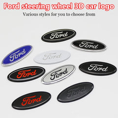 5.8cm Aluminum Steering Wheel Emblem Decal for Ford Focus / F-150 / Mondeo | Metal Badge