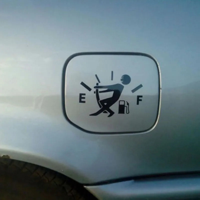 Funny Empty Petrol Cap Fuel Tank Sticker - Vinyl Car & Motorbike Side Decal Graphic