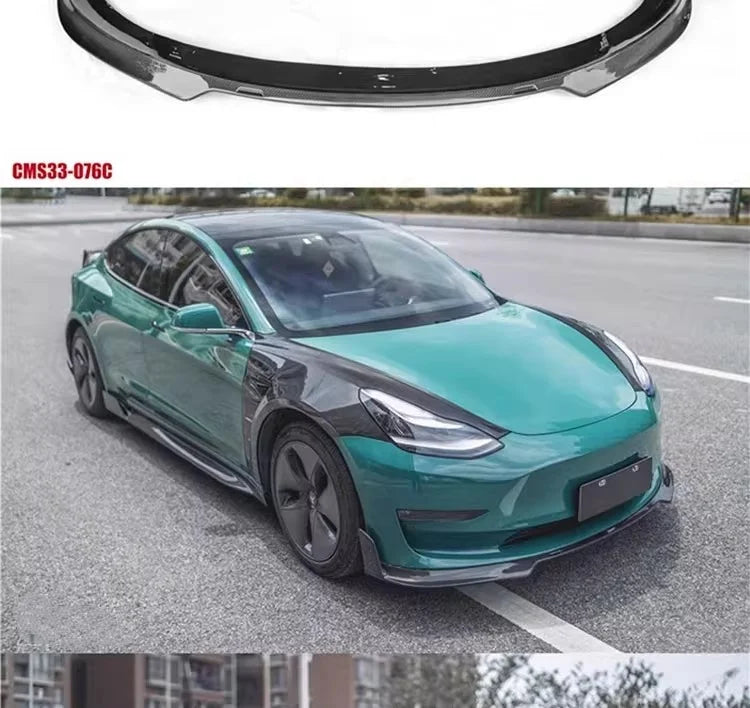 Full Carbon Fiber Body Kit for Tesla Model 3 (2019–2022) | Front Splitter, Eyebrow, Side Skirts & More
