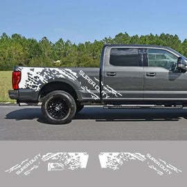 Splash Grunge Body Side Decal for Ford Super Duty F-250 / F-350 / F-450 | 3-Piece Matte Vinyl Kit