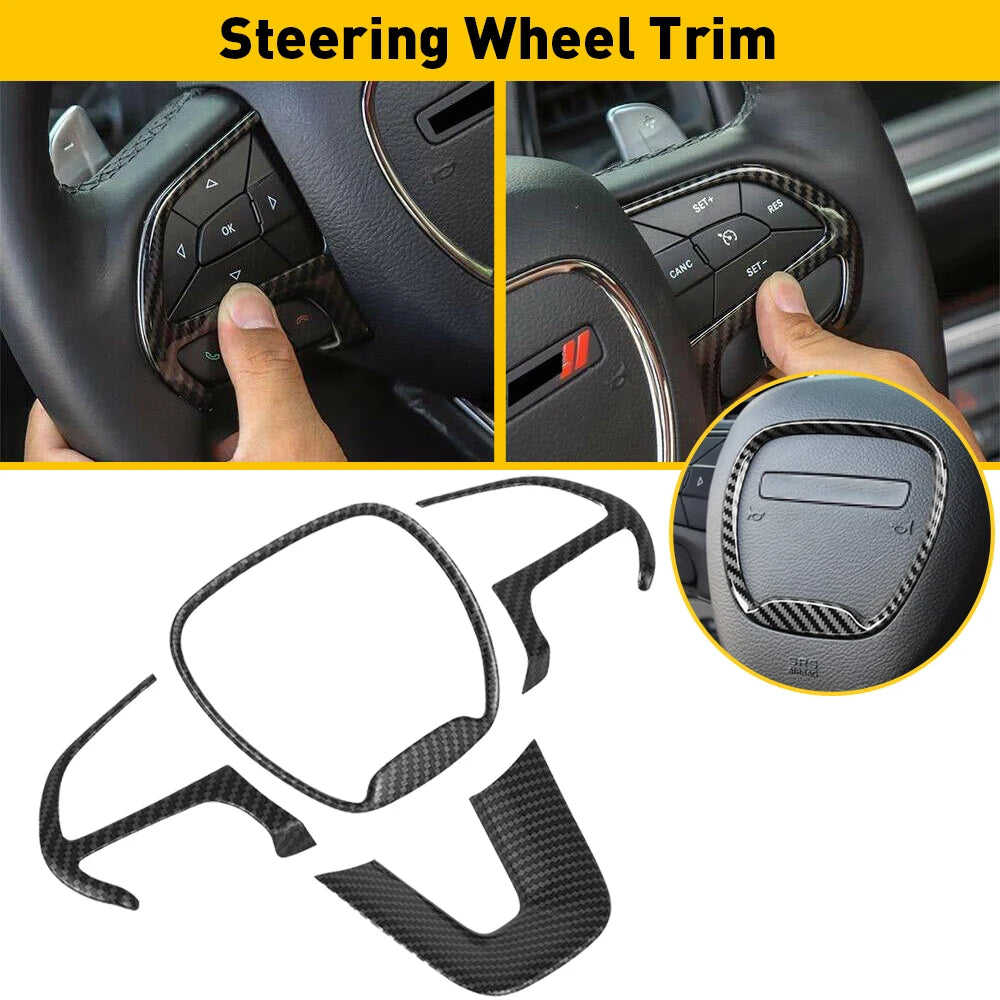 Steering Wheel Decoration Cover Trim Sticker for Dodge Challenger / Charger / Durango | OXILAM