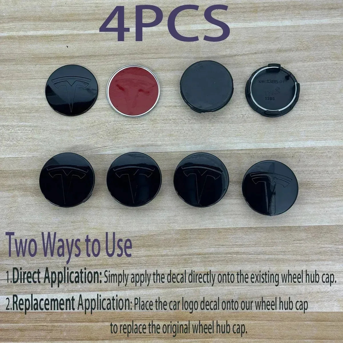 Tesla 56mm Wheel Center Caps 4Pcs Set - Original Style Hub Covers for Model 3 Y X S Auto Parts