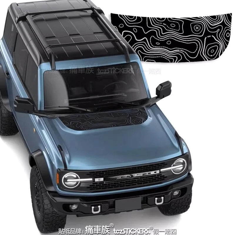 Hood Sporty Fashionable Professional Vinyl Kit for Ford Bronco | PVC Appearance Wrap