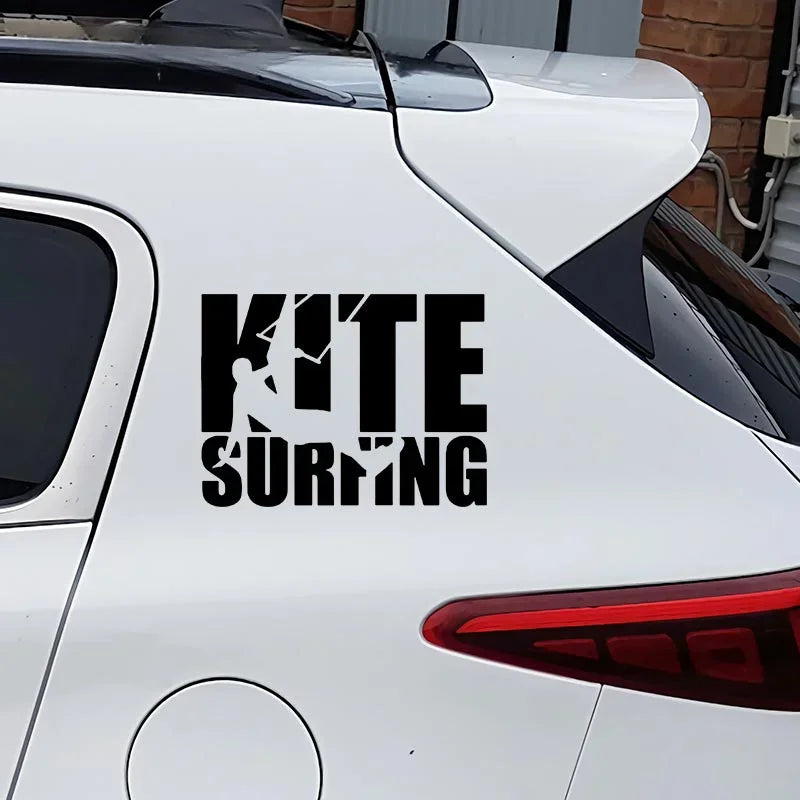 KiteSurfing Funny Car Sticker - Waterproof Scratch-Proof Decal for Vans, Windows, and Caravans