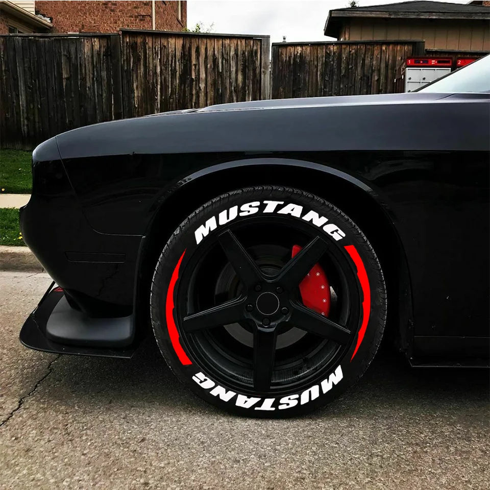 Mustang Tire Lettering Sticker | 3D Waterproof Separated Letter Sidewall Decal