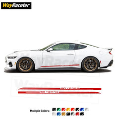 Carbon Fiber Door Side Stripe Skirt Decal for Ford Mustang (2020+) | Vinyl Sticker