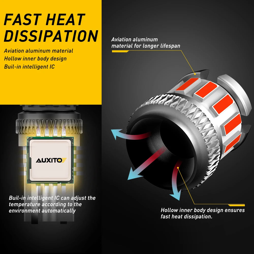 AUXITO T10 W5W Red Canbus LED | 194 168 12V No Error Interior Bulb
