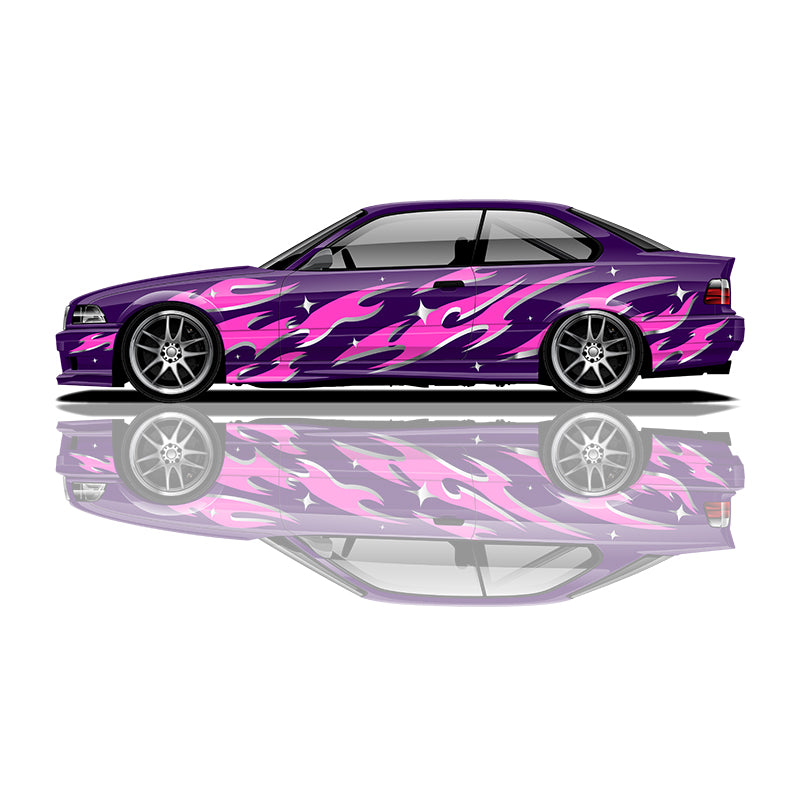 Flame Car Stickers - Modified Racing Car & SUV Side Graphics Decals PVC Custom Accessories