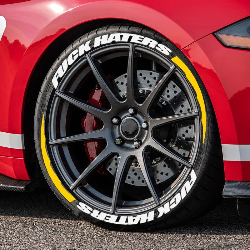 FUXK HATERS Tire Lettering Sticker 1.06" | Universal PVC Sidewall