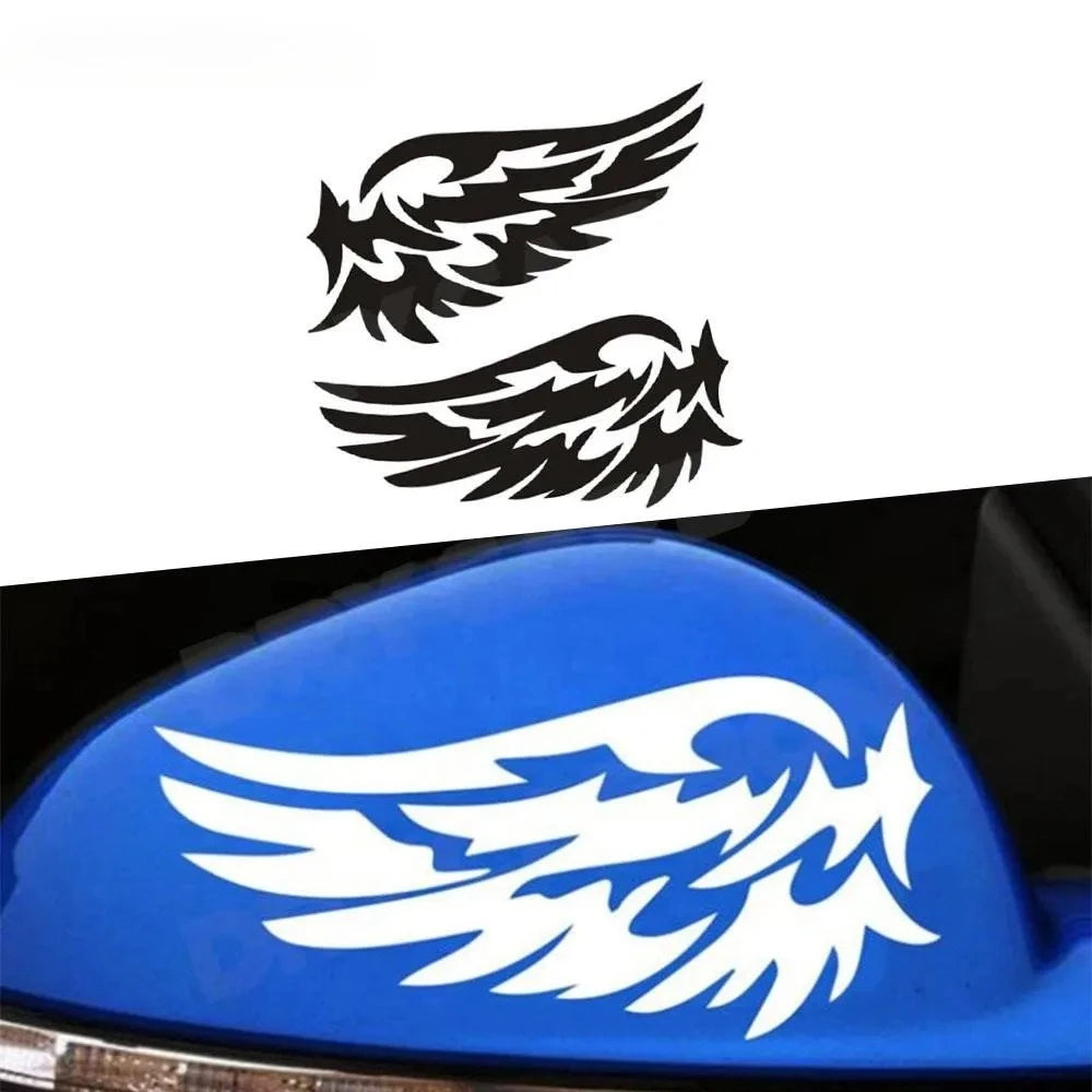Angel Wings 3D Reflective Car Decal | 2-Piece Waterproof Vinyl Sticker for Cars & Motorcycles
