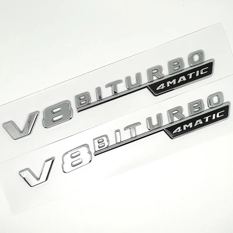 V8 Biturbo 4MATIC Fender Emblem for Mercedes C63S/E63S | Side Badge