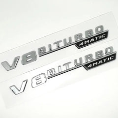 V8 Biturbo 4MATIC Fender Emblem for Mercedes C63S/E63S | Side Badge