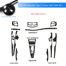 Load image into Gallery viewer, Interior Central Control Panel &amp; Door Handle Trim for Mercedes-Benz E-Class W211 (2003–2008) | Carbon Fiber