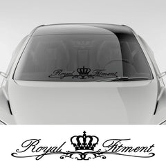 Crown Art Front Windshield Vinyl Sticker – Universal Fit | Car Styling Decal | 12 Finishes