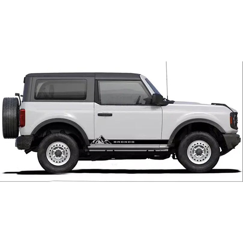Matte Black Side Waistline Stripe Decal for Ford Bronco 2-Door (2021–2023) | Vinyl Body Line Overlay Pair