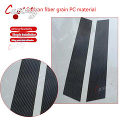 For Suzuki Scross SX4 2014-2021 8x Black Car Door Window Center BC Pillar Posts Trim Cover Sticker PC Mirror Effect Carbon Fiber