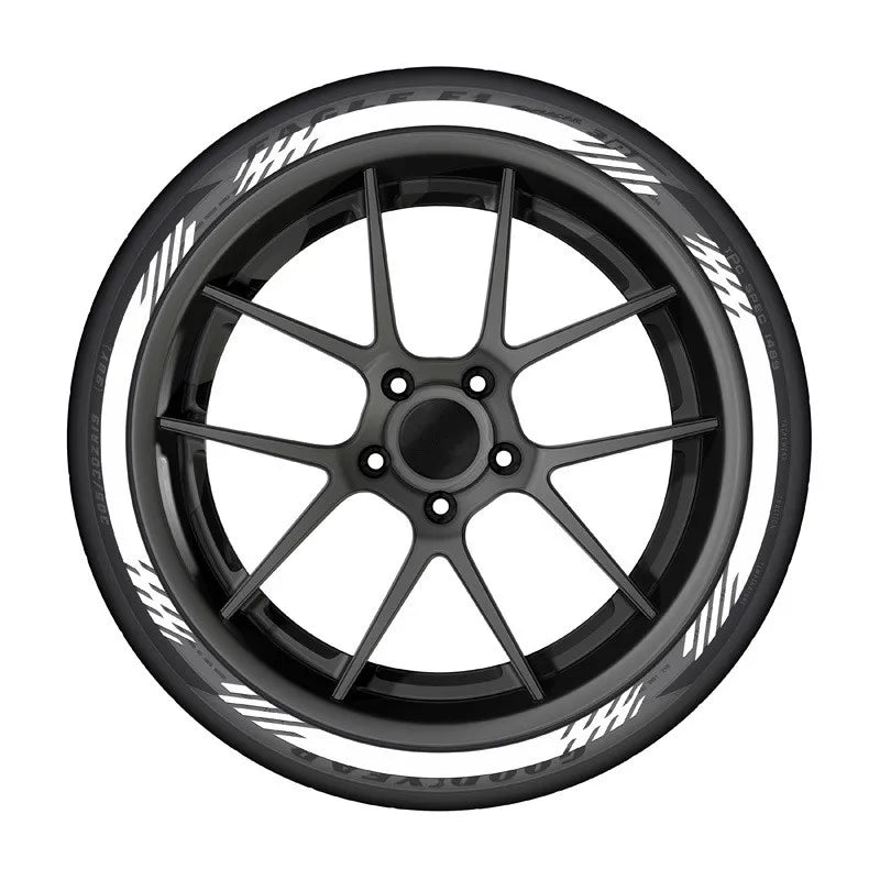 3D Tire & Rim Wall Blade Stickers | White/Red/Yellow OLPAY Tyre Decal