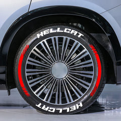 HELLCAT 3D Tire Letter Stickers for 4 Tires | 8pc Waterproof PVC