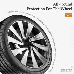 19" Matte Black / Silver Black Wheel Cover for Tesla Model Y Juniper (2025–2026) | 4-Piece Replacement Hub Cap