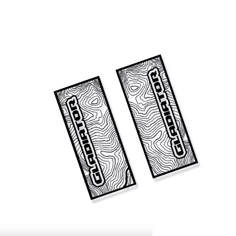 Compass Map & Skull Blackout Bedside & Tailgate Decal Kit for Jeep Gladiator JT | Vinyl Wrap Pair