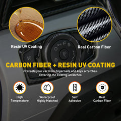Carbon Fiber Headlight Switch Trim Cover for Ford Mustang (2015+) | 1pc