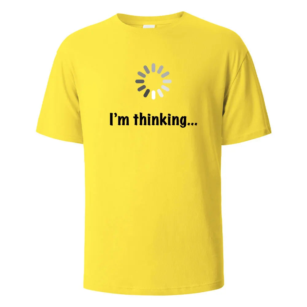 ‘I’m Thinking’ Funny T-Shirt – 100% Cotton Oversized Summer Tee for Men & Women