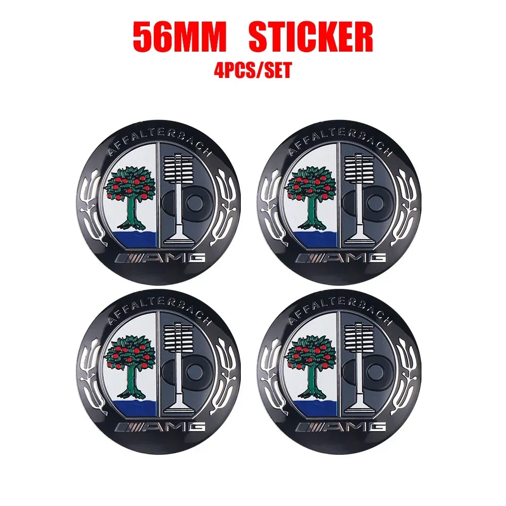 Wheel Center Hub Cap Resin Badge Emblem Sticker for Mercedes-Benz | 56mm / 60mm / 65mm