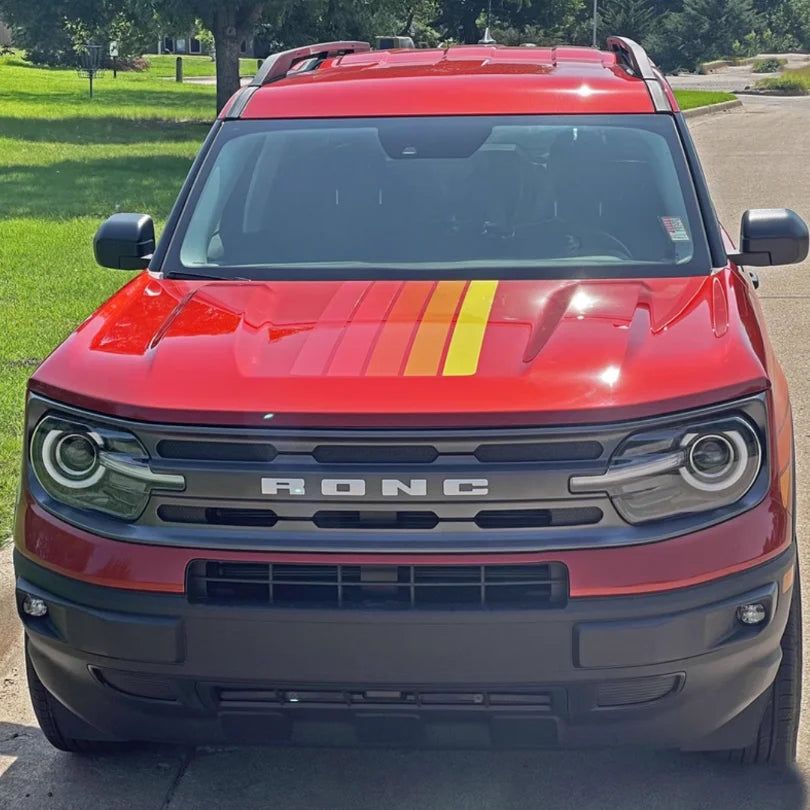 Retro Sunset Stripe Decal Kit for Ford Bronco Sport | Hood & Waist Line Vinyl Graphics