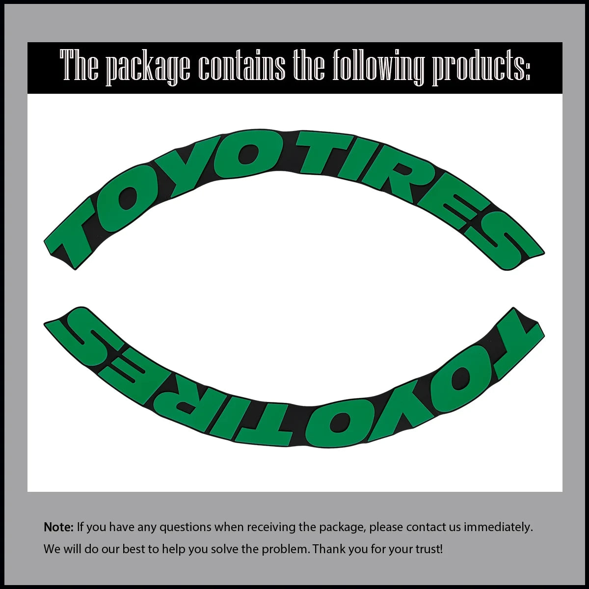 TOYO TIRES 3D Waterproof Tire Stickers | Universal Rubber Sidewall