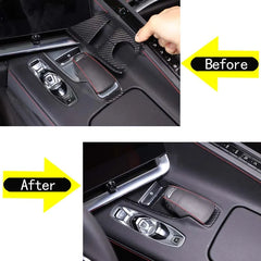 Real Carbon Fiber Cover For Chevrolet Corvette C8 2020 2021 2022 2023 Car Console Gear Shift Button Sticker Accessories