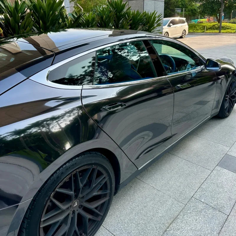 Premium Black Mirror Chrome Vinyl Wrap Self Adhesive Decal Film Air Release DIY Automotive Car Wrapping Foil
