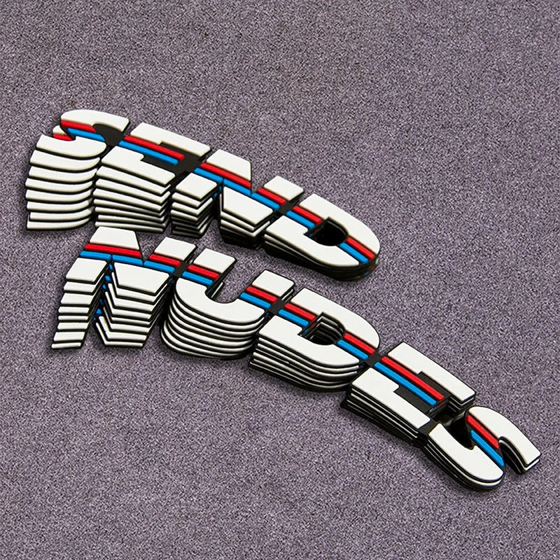 SENDNUDES 3D Tire Letter Stickers for 4 Tires | 8pc Waterproof PVC
