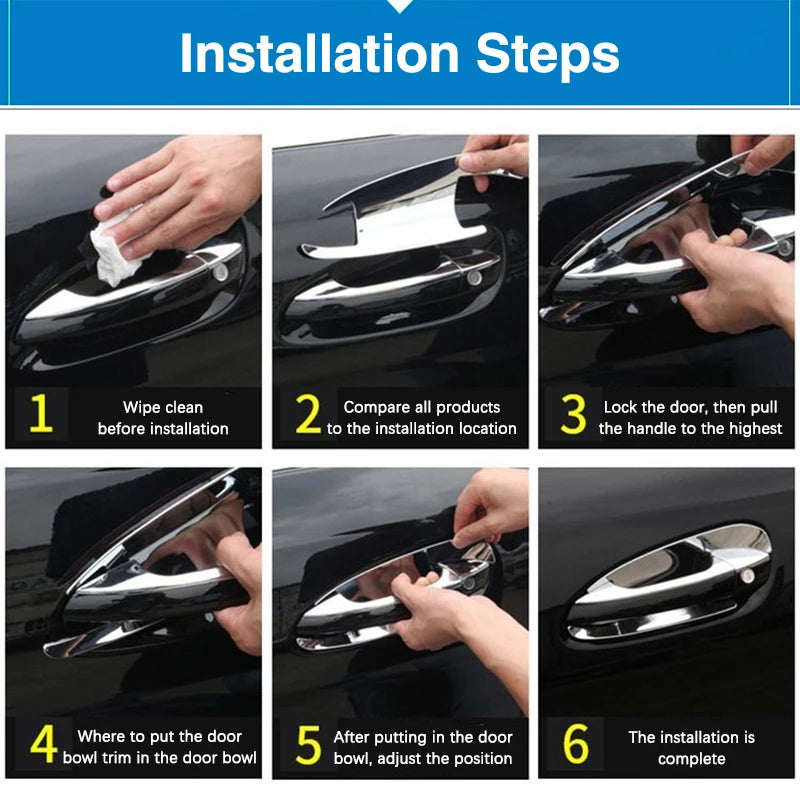Chrome Smart Door Handle Cover for Ford F-150 (2015–2020) | Exterior Decoration Protective Film