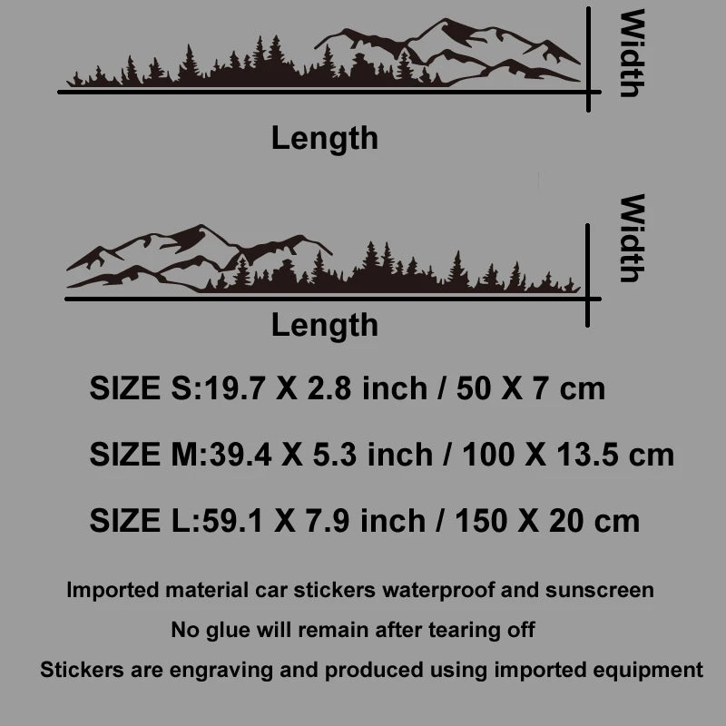 Hills & Forest Scene Adventure Decal | Outdoor Nature Vinyl Sticker for Cars, Trucks & More