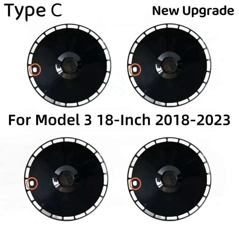 18" Performance Replacement Hub Cap Wheel Covers for Tesla Model 3 (2018–2023) | 4-Piece Full Rim Set