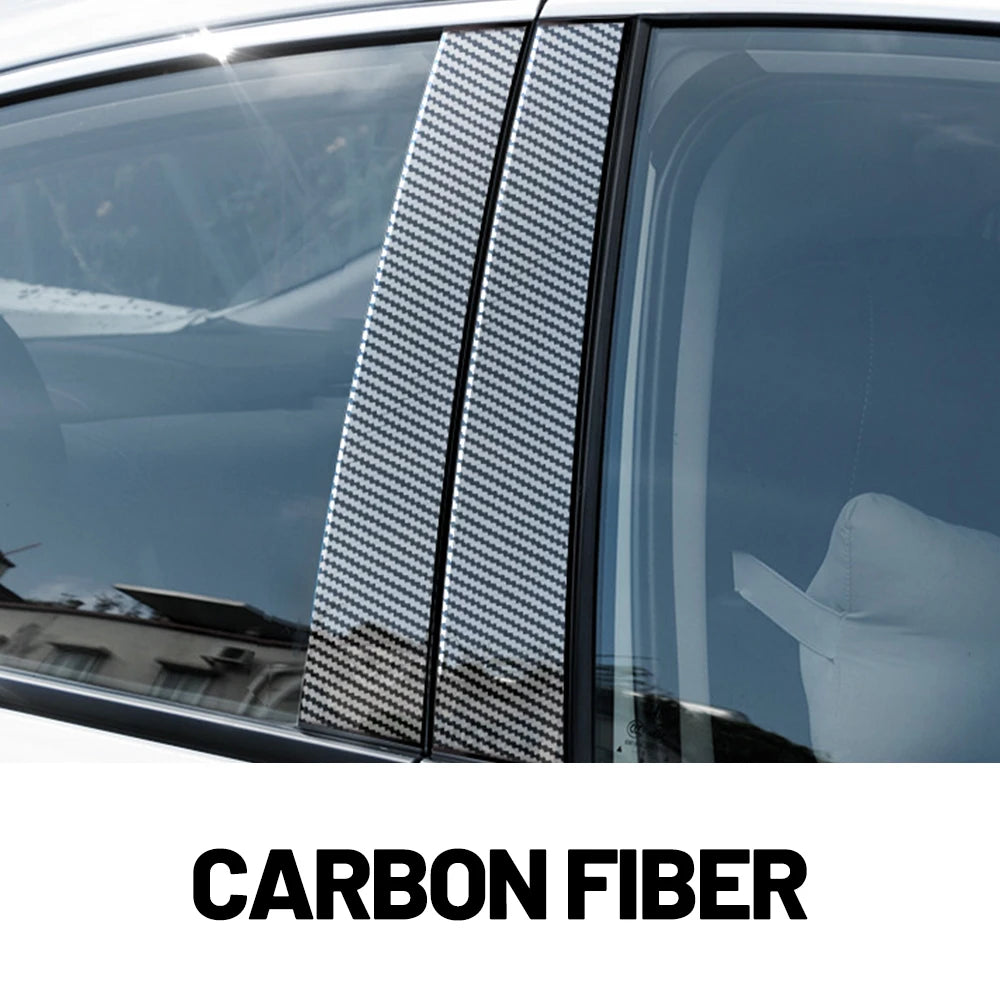 Glossy Black Carbon Fiber Window Door Deal B C Pillar Post Cover Sticker For Dodge PT Cruiser 2000-2012 2001 2002 2003 2004