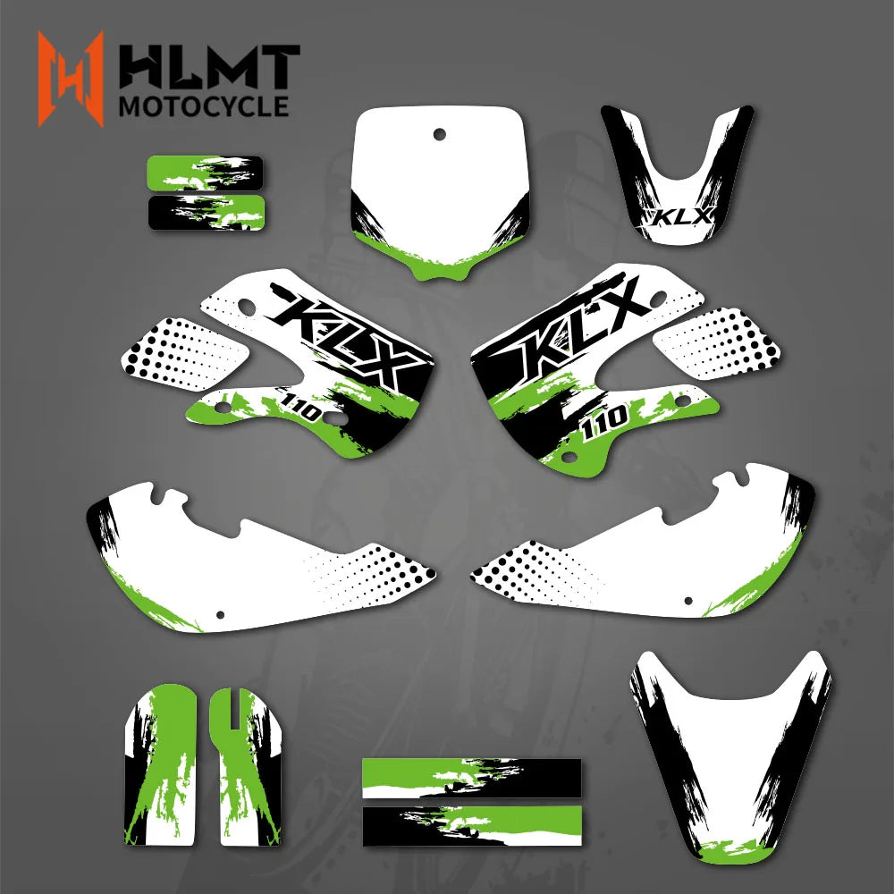 Graphics Decal Sticker Kit for Kawasaki KLX110 (2000-2009)