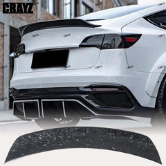 IPM GT-Style Real Carbon Fiber Rear Trunk Spoiler for Tesla Model 3 (2017–2022) | Sport Lid Wing