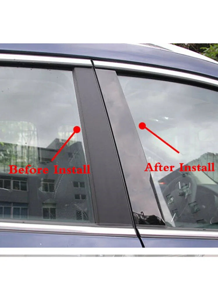 6Pcs Car Window Pillar Posts Door Trims Sticker Black Decal Cover for BMW 1-Series F20 carbon fibre 2012-2019 Car accessories