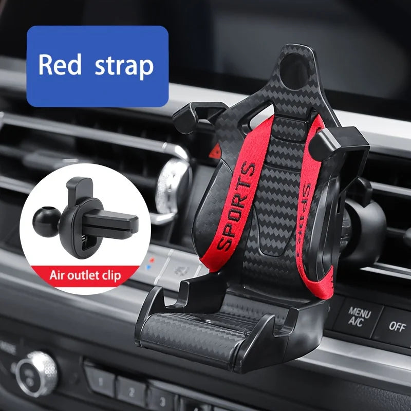 Carbon Fiber Racing Seat Car Phone Mount – Air Vent GPS Holder