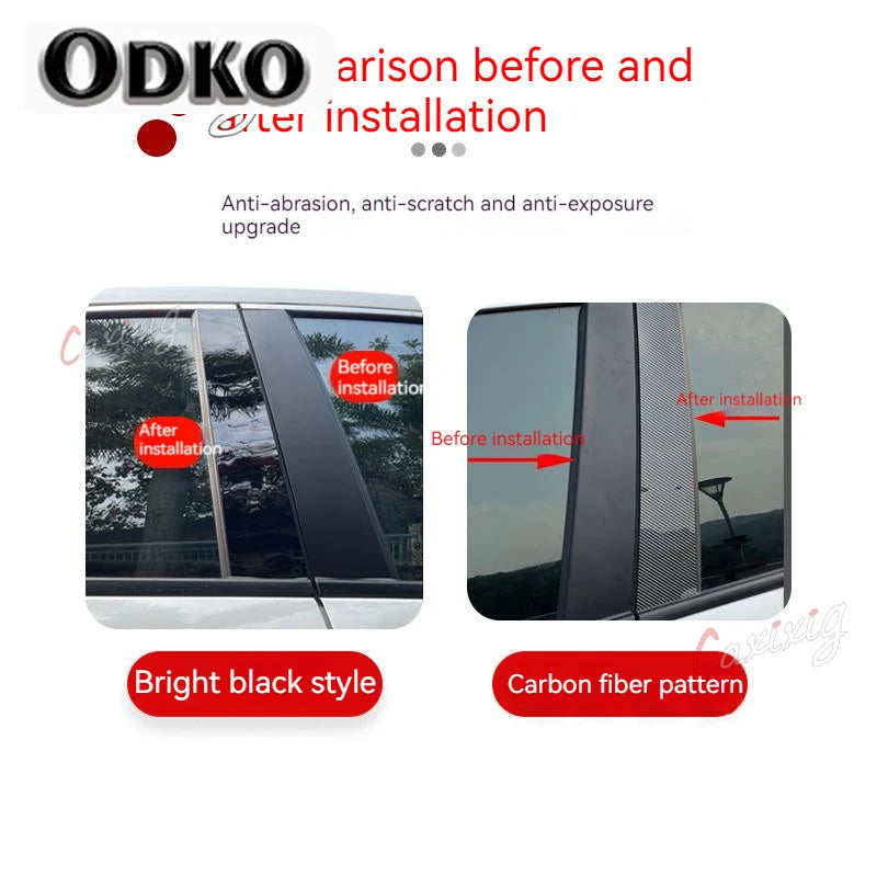 6Pcs Car Pillar Posts Door Window Trim Cover for Mercedes ML-Class W164 2006 2007 2008 2009 2010 2011 BC Column Sticker