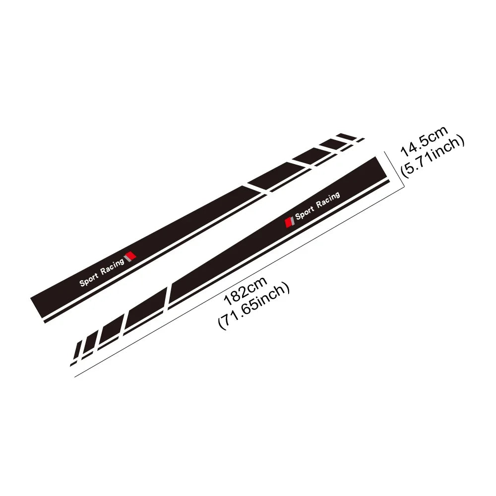 Sport Racing Door Side Edge Decal for Audi A3 / S3 / RS3 (8V, 8P, 8Y, 8L) | 2-Piece Vinyl Sticker